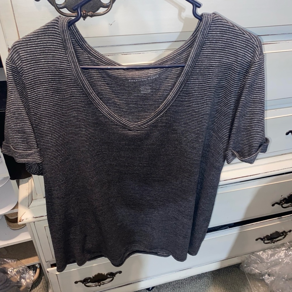 Striped V-Neck Women's Top